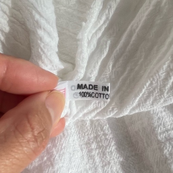 Boho Floral Embroidered Smocked Tiered Midi Dress Mexican Peasant Cottagecore - Picture 14 of 15